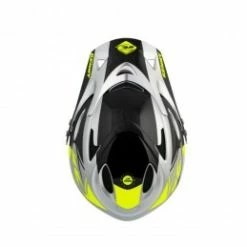Marque Casque Intégral Kenny® Down Hill - Gris/Jaune Fluo -Pièces BMX Race Soldes casque downhill neon yellow silver 2