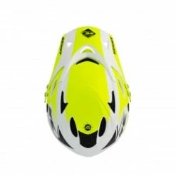 Marque Casque Intégral Kenny® Down Hill - Blanc/Jaune Fluo -Pièces BMX Race Soldes casque downhill white neon yellow 2