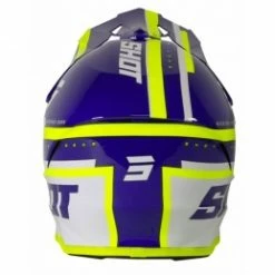 Marque Casque Intégral Shot® Shining - Bleu/Jaune Fluo -Pièces BMX Race Soldes casque shot furious shining navy glossy bmx race old school 2