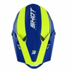 Marque Casque Intégrale Shot® Rogue United - Bleu/Jaune Fluo -Pièces BMX Race Soldes casque shot rogue united blue neon yellow glossy 2