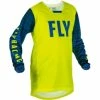 Marque Maillot FLy® Kinetic Wave KID - Jaune Fluo/Bleu -Pièces BMX Race Soldes maillot fly kinetic wave jaune fluo bleu
