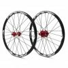 Marque Roues BMX Pride® Control Exp Disc 28H (La Paire) - Red -Pièces BMX Race Soldes paire de roues pride control exp disc 28h red